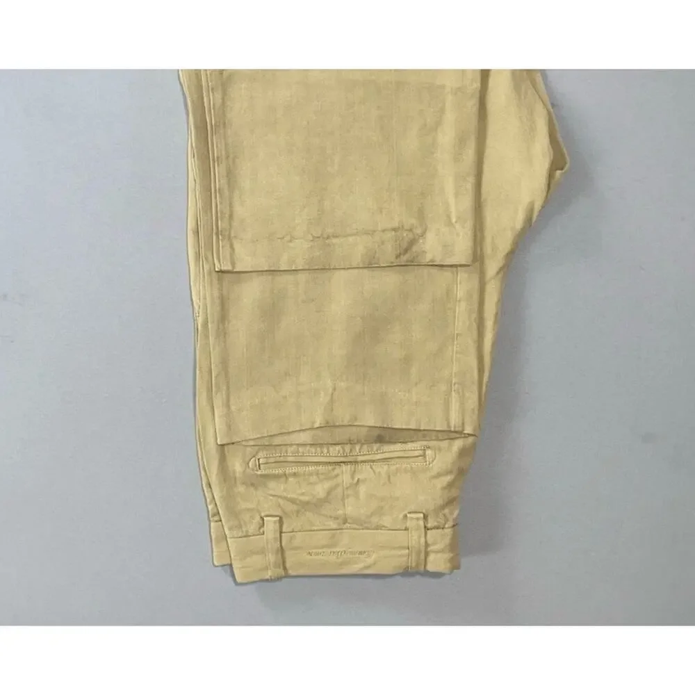 Tommy Bahama Silk/Bamboo Rayon Pleated Chino Pants. Beige Herringbone, 32X29 GUC